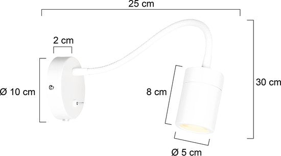 Mexlite Wandleuchte Upround - weiß - Metall - 3390W