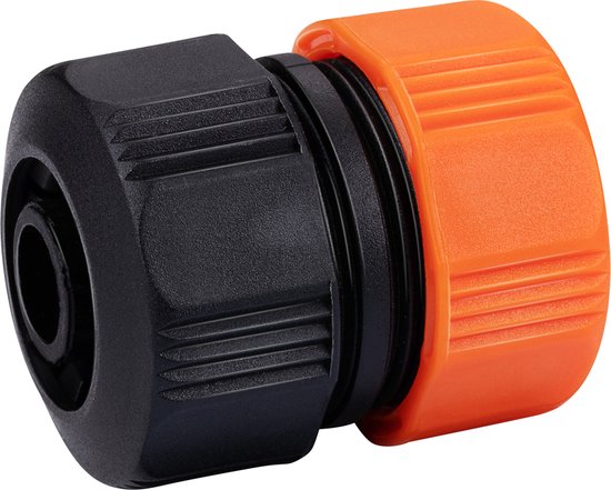 BLACK+DECKER Schlauchverbinder 3/4'' - 19 ⌀ CM - Gartenschlauchkupplung - Schwarz/Orange