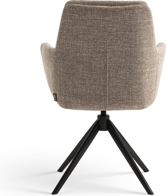 Furnihaus Esszimmer-Drehstuhl Milou mit Armlehne Taupe