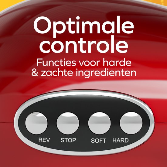 KitchenBrothers Slowjuicer XL - Entsafter - Gemüse- und Obstpresse - 43 mm und 70 mm Einfüllöffnung - 500 ml - Rot