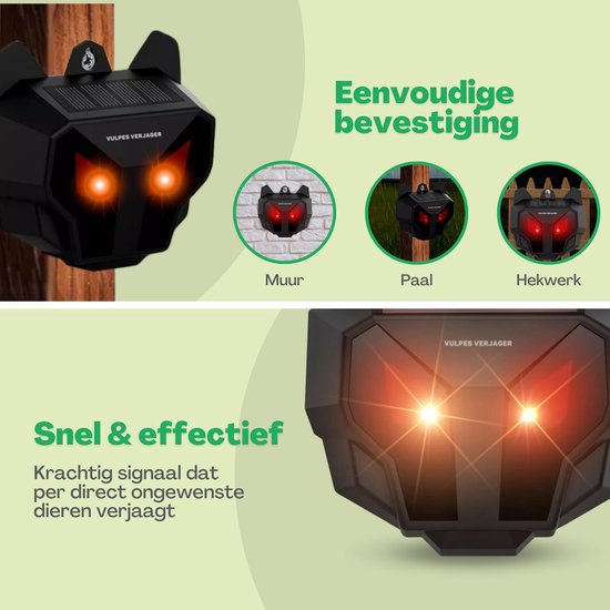 Vulpes Goods® Repellent - Vogelabwehr - Taubenabwehr - solarbetrieben - Repellent für Vögel und andere Raubtiere - PRO Version