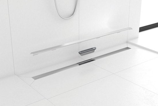 Easydrain Compact 30 Zero Dryphon Duschrinne - Gebürsteter Edelstahl - 800 mm x 64 mm