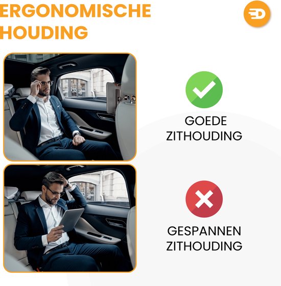 Drivv. Luxuriöser Tablet-Halter - Für Auto - Kopfstütze - 360 Grad drehbar - Für Tablet, Telefon und mehr