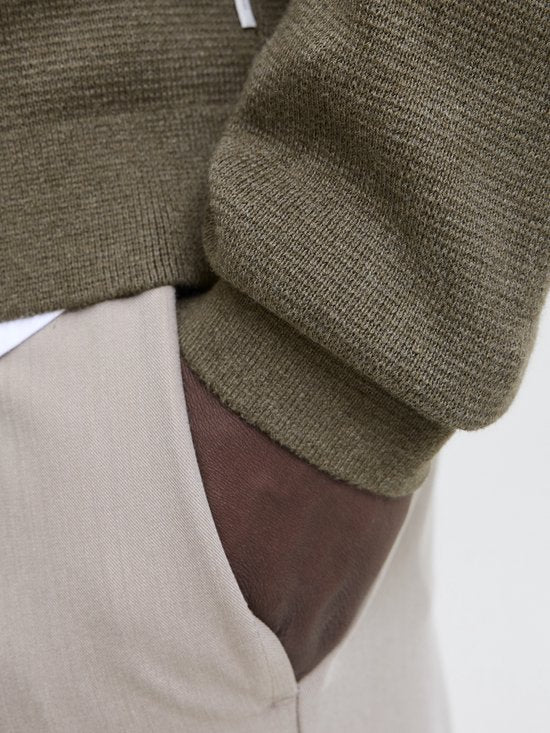 Jack & Jones Premium-Reißverschlusshose, einfarbig, mit Viertelreißverschluss