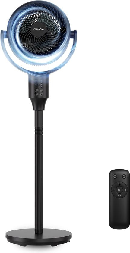 Auronic Stativventilator – Standventilator – Luftkühler – Boden- und Tischventilator – Omni – 3 Geschwindigkeitsstufen – Leiser Ventilator – Ventilator – Mit Fernbedienung – Schwarz
