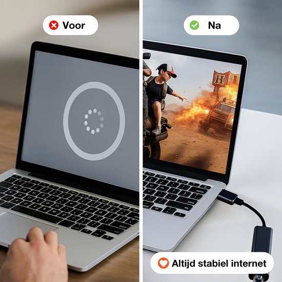 Skoov Ethernet Adapter USB C Kabel - USB C zu Ethernet - Internet - Netzwerkadapter - 1000 Mbps - Gigabit