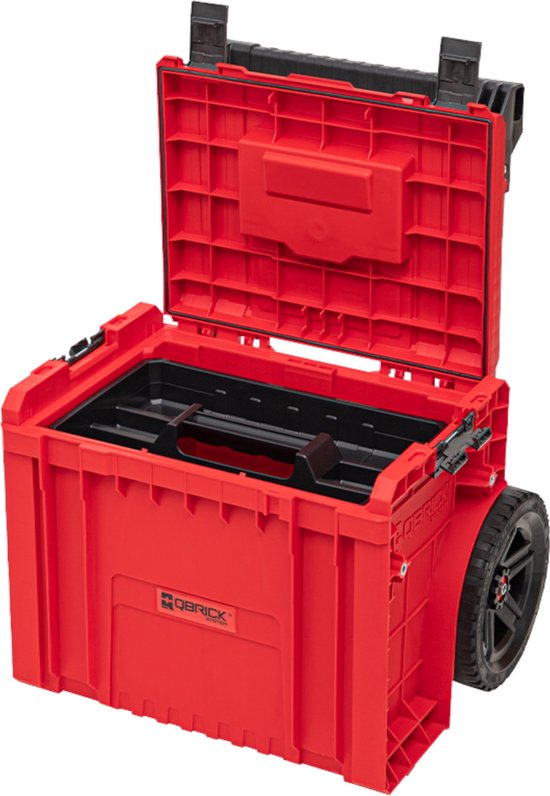 Qbrick System PRO Cart 2.0 Plus RED ULTRA HD stapelbar 490 x 415 x 660 mm 29 l IP54 abnehmbarer doppelter Teleskopgriff