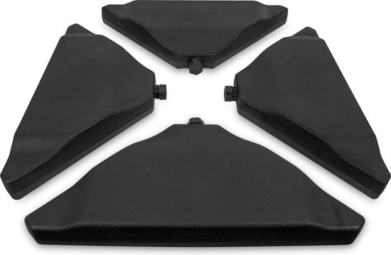 VONROC Premium Sonnenschirmkacheln - dreieckig - befüllbar - für ein Gesamtgewicht von ±80 kg. - geeignet für schwimmende Sonnenschirme mit Kreuzfuß 50x50cm - Satz mit 4 Stück