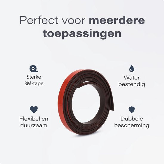 Magnetischer Kleber - 5 Meter Rolle - 2cm breit - 2mm dick - EXTRA stark - Werkzeuge - Messer - Magnete - Magnetband - Magnetisch - Whiteboard - Klebeband schwarz - 3m - Klebestreifen - Magnetband