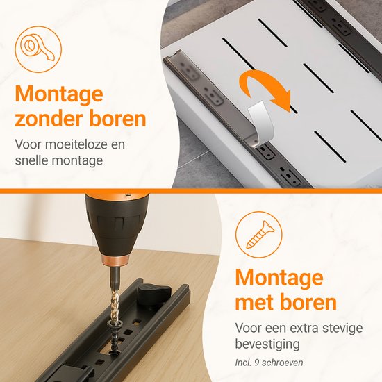 Posity Slide Drawer - Küchenschrank-Organizer - Spülenschrank/Schubladen-Organizer - Innenschublade Küche - Ausziehbar und verstellbar (43-67 cm) - Teleskopisch - Weiß