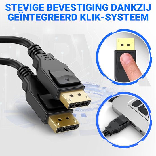 DisplayPort-Kabel 1.4 - Stecker auf Stecker - 8K 60Hz - 4K 144Hz - DP-Kabel - 3 Meter
