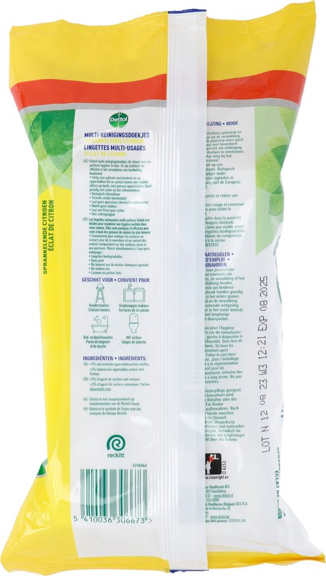 Dettol Multi-Reinigungstücher Maxi, Zitrone, 110 Stück