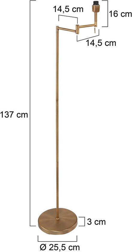 Mexlite Stehleuchte Bella - Bronze - Metall - 45 cm - E27 Fassung - 3406BR