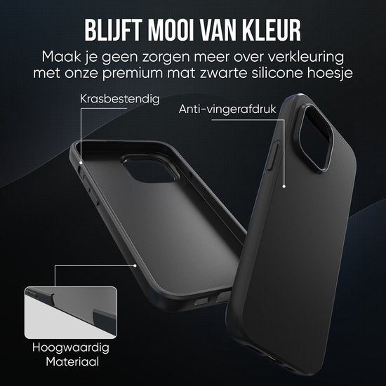 Telefon Fall schwarz geeignet für Iphone 13 Fall mit Displayschutzfolie Schutzglas