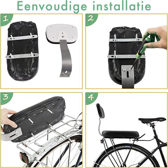 Fahrradsitz-Set - Fahrradsitz - Fahrradrücksitz - Gepäckträgerkissen