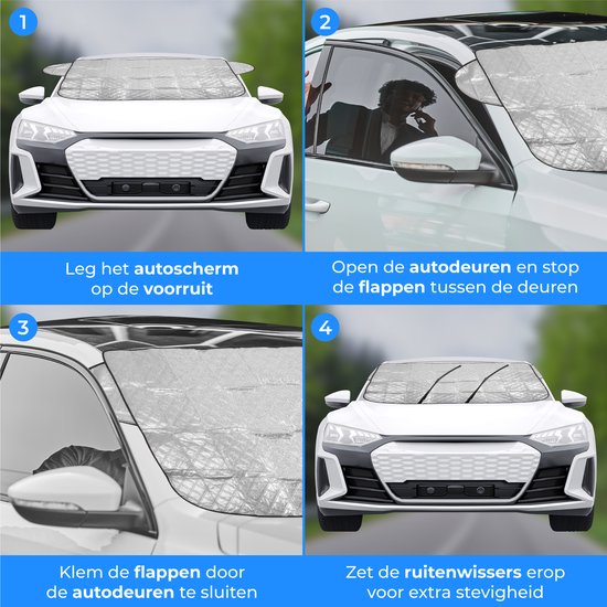 Nuvance - Frostschutzdecke Auto - Sonnenschutz Auto Windschutzscheibe - 100 x 145cm - Eisdecke Auto - Windschutzscheibe Abdeckungen - Autozubehör