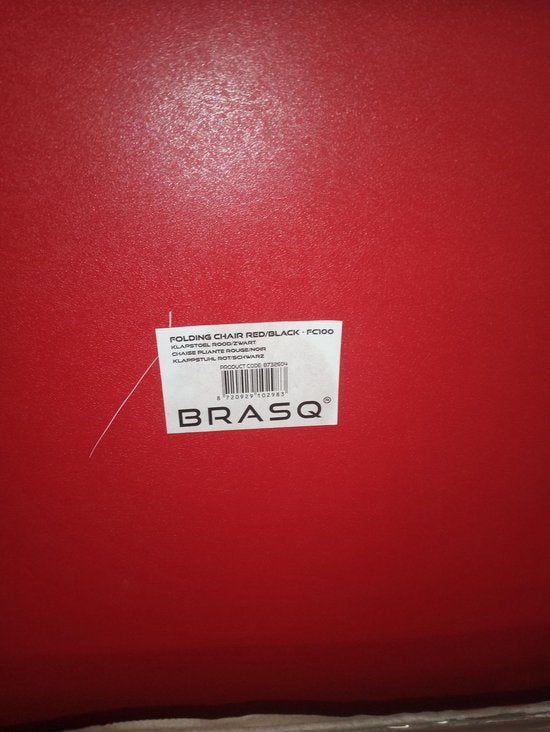 BRASQ Klappstuhl Rot Schwarz - Klappstuhl - Klappstuhl 43x38x78 cm - PVC - Esszimmerstuhl