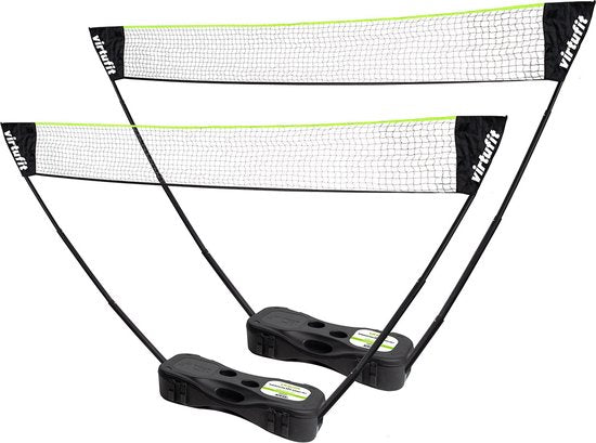 VirtuFit 2-in-1 tragbares Badminton- und Tennis-Set – Gelb - Inklusive Koffer und Schläger - Verstellbares Netz - Auch für Volleyball und Fußball geeignet - Komplettset - Badmintonschläger - Badminton-Set - Badminton-Federbälle