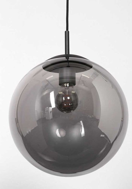 Steinhauer - Pendelleuchte - Bollique - schwarz - Glas Metall - Ø 30cm - E27 - 3498ZW