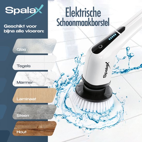 Spalax Elektrische Reinigungsbürste - Scheuerbürste - Schrubber - Schrubber mit Stiel