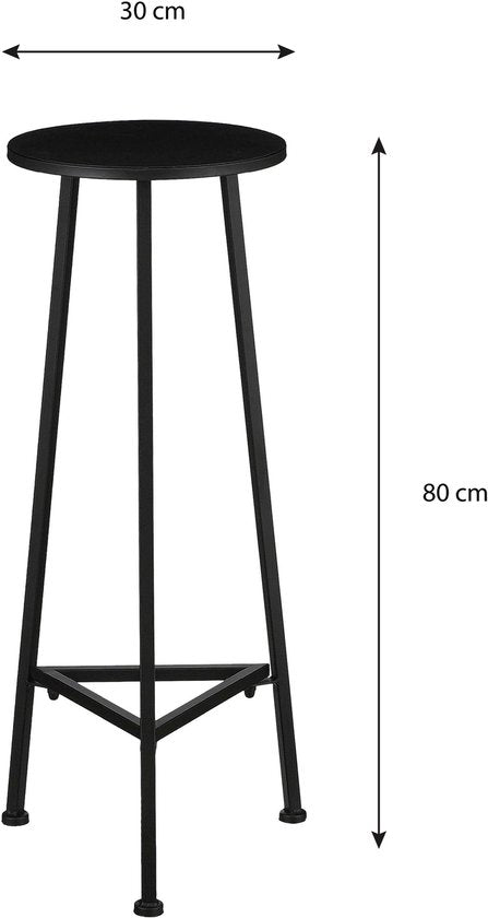 Mica Decorations Adine Pflanztisch - H80 x Ø30 cm - Metall - Schwarz