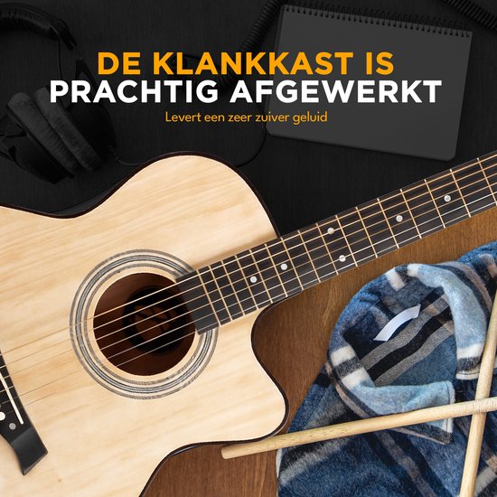 Finesse Akustikgitarre - mit Videokurs - 4/4 40" - Westerngitarre - Gitarre Kinder & Erwachsene - Natur