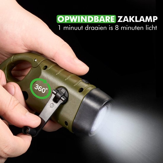 Travelhawk Rückspulbare Taschenlampe - Led Pinch Cat mit Dynamo - Manuell ohne Batterie aufladbar - Notfallset