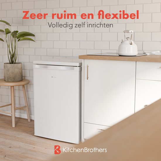 KitchenBrothers Kühlschrank - 127L - Eisfach - Tischmodell - Freistehend - Weiß
