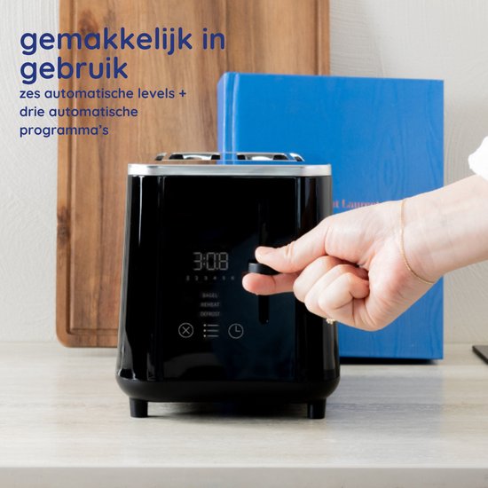 Safecourt Kitchen Toaster - Toaster - 6 Heizstufen - 2 extra breite Schlitze - 920W - Schwarz