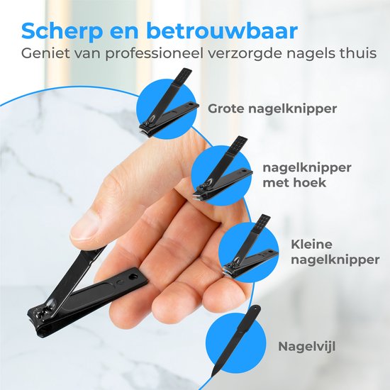 Nuvance - Nagelknipser - 4 in 1 - Nagelknipser-Set mit Nagelfeile - Nagelknipser - Zehennagelknipser - Für kahle Nägel