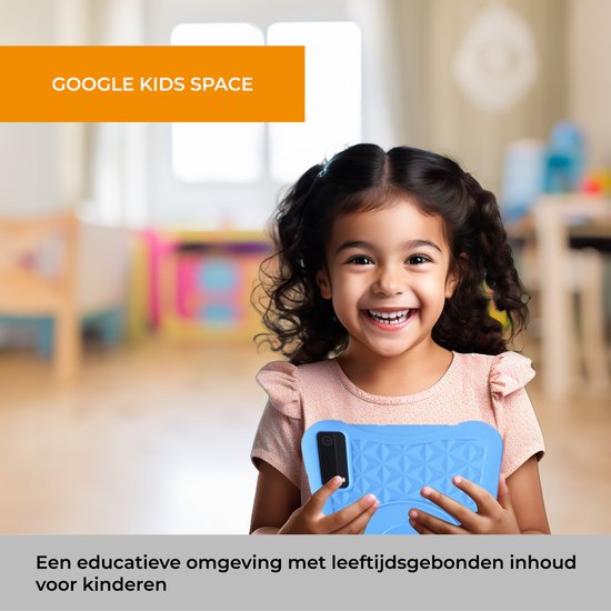 Denver Tablet für Kinder - Android 13 - Kindersicherung - 4GB RAM - 64GB interner Speicher - 8 Zoll - . Blau und Rosa Tablet-Tasche - TIO80105K
