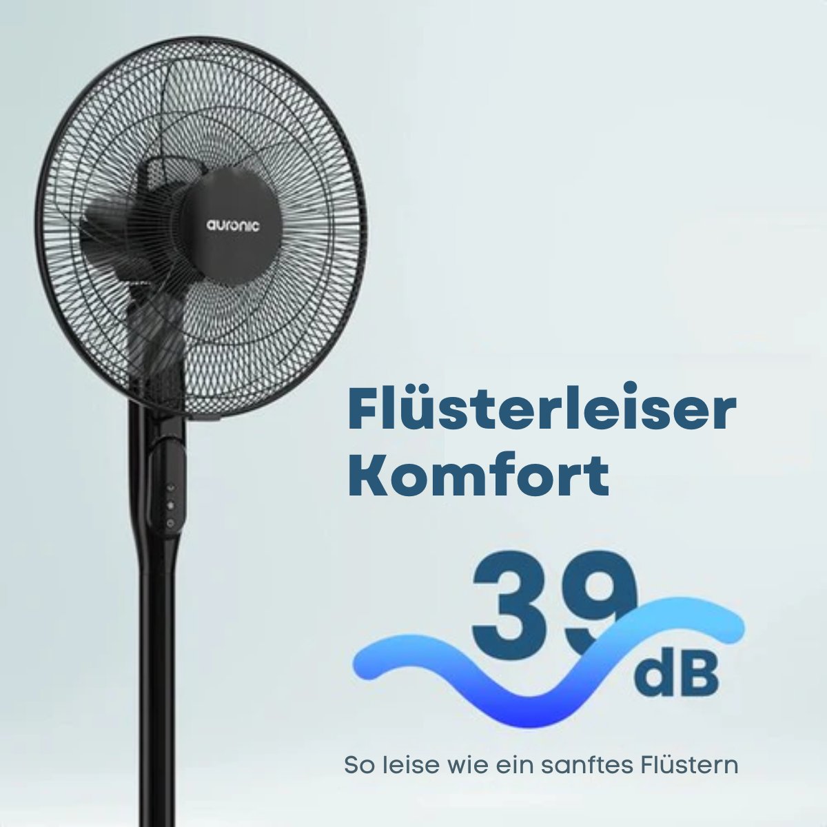 Auronic Stativventilator - Standventilator - Luftkühler - Boden- und Tischventilator - 3-in-1 - 12 Geschwindigkeiten - Leise - Mit Fernbedienung - Schwarz