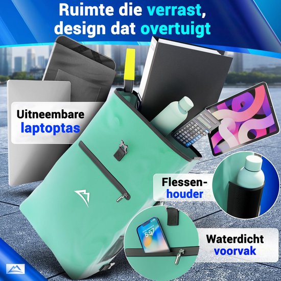 Nextcover 3in1 Fahrradtasche Single für Gepäckträger [PVC frei] | Wasserdichte Fahrradtasche, Rucksack und Umhängetasche 25L | Ideal für Laptop und Wocheneinkauf | Fahrradtasche Single | Fahrradtaschen