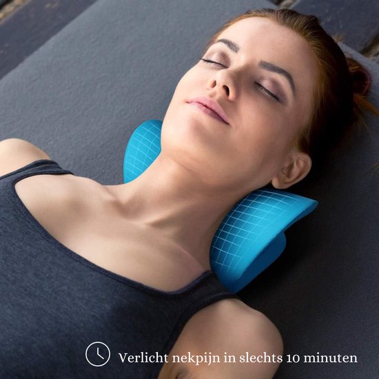 Merkloos Ergonomisches Nackenkissen - Unterstützung der Halswirbelsäule - Chiropraktik Kissen für Entspannung und Komfort - Blau