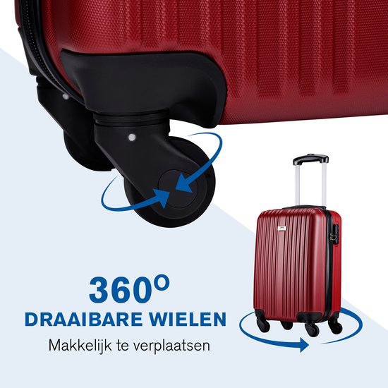 Slazenger - Kofferset 2 Stück - Handgepäcktrolley 26L und geräumiger Reisekoffer 71L - Burgunderrot