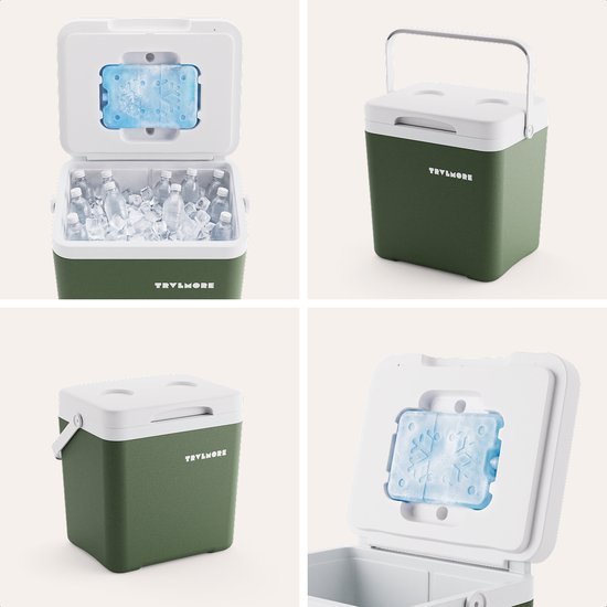TRVLMORE Cool Box 14L - Kühlbox - Inklusive Kühlelement - Kühlbox Klein - Grün