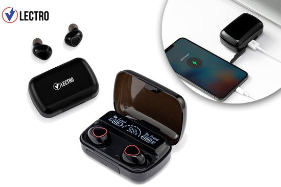 Vlectro - Bluetooth-Kopfhörer mit Ladeetui zum Aufladen Ihres Smartphones - 1 Set
