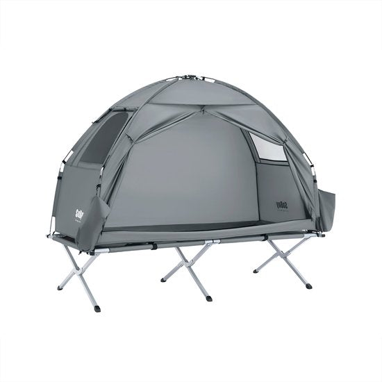SoBuy OGS32-II-HG Aufblasbares Camping-Zelt - Textil - 193x161cm - Grau