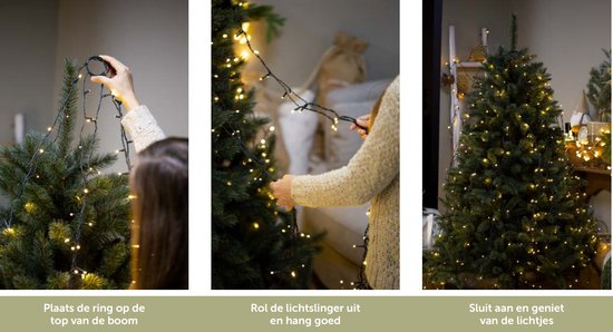 Vellight ATRIA Baummantel, Weihnachtsbaumbeleuchtung für Bäume bis 2,4 m, warmweiß, bezaubernd für drinnen und draußen