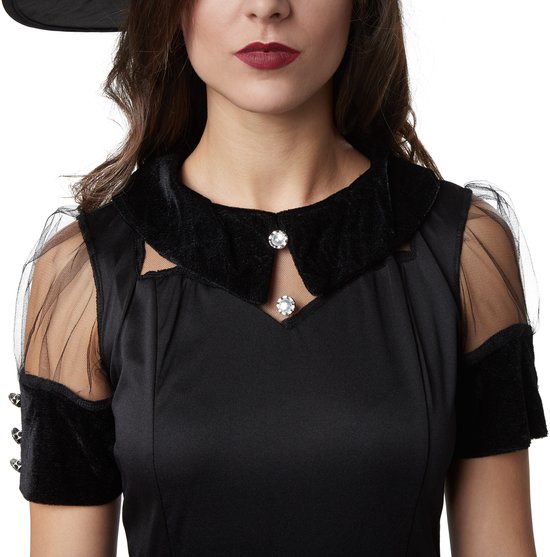 Dressforfun Schwarze Hexe Tarantella L - verkleiden kostüm halloween verkleiden partykleidung karneval kostüm partykleidung - 302424
