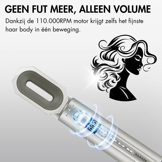 Sansbeauté® 8-in-1 Airstyler mit Diffusor - Multistyler - Rotierender Haartrockner - Haarstyler - Haartrockner - Wärmebürste - Lockenbürste - Lockenstab - Stylingbürste - Coldshot