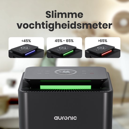 Auronic Luftentfeuchter und Luftreiniger - Pro Series - 12L pro Tag - Waschtrockenfunktion - Schlafzimmer, Badezimmer und Wohnzimmer - Feuchtigkeitsabsorber für das Haus - Schwarz