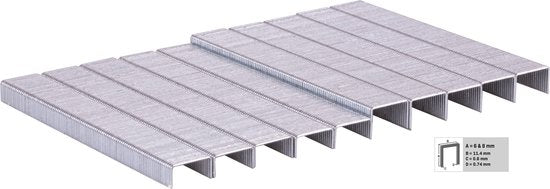 VONROC Heftklammern - 1000 Stück - 6 & 8MM - Universal - Für VONROC ET502AC & ET503DC Tacker