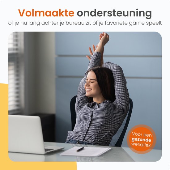 Goliving Ergonomischer Bürostuhl - Bürostuhl - Mit Kopfstütze - Bürostuhl - Verstellbar - Gaming - Für Erwachsene - NEN-1335 - Schwarz