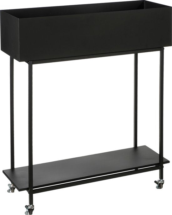 Mica Decorations Greenrax Pflanzenständer - L70 x B29 x H94 cm - Metall - Schwarz