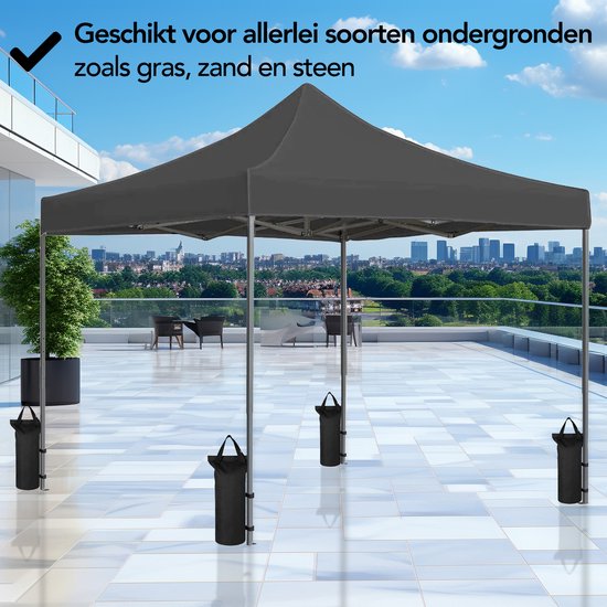 Brixy Partyzelt - faltbar - leicht aufbaubar - 3x3m - wasserdicht - Pavillon - inkl. Tragetasche - Schwarz