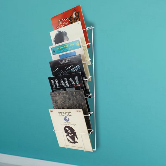 LP Vinyl Schallplatten Aufbewahrungsregal - Für LP Vinyl Schallplatten oder Zeitschriften - Weiß