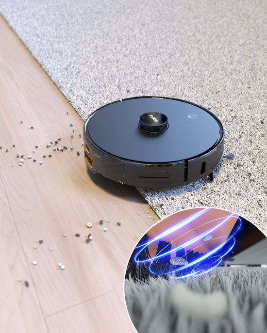 Imou RV1 Pro Max - Staubsaugerroboter mit Ladestation und Wischfunktion - blitzschnelles Kardieren durch LIDAR-Sensor - Speicherplan für 3 Etagen - automatische Entleerung - 6000 Pa Saugleistung - 180 Minuten zusammenhängende Reinigung