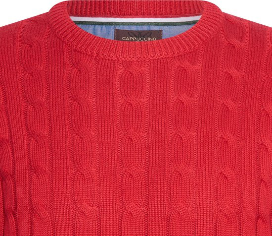 Cappuccino Italia - Herren Pullover Adria Cable - Rot - Größe M
