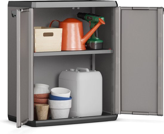 Keter - Aufbewahrungsschrank - 1 Fachboden - 39x68x83cm - Dunkelgrau/Schwarz